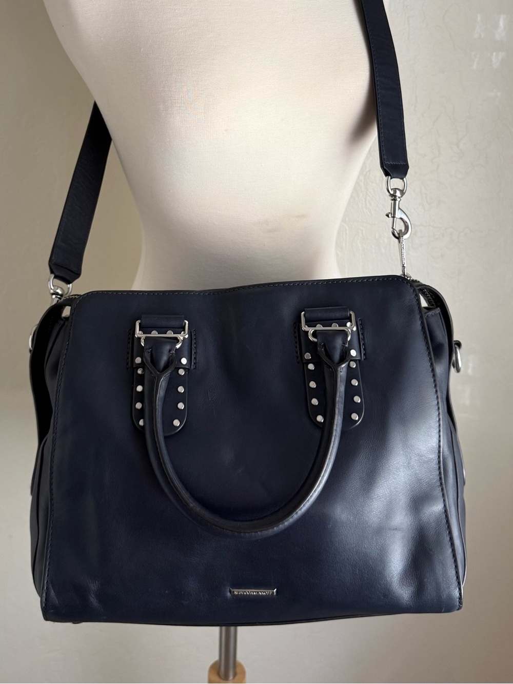 Rebecca Minkoff Navy Leather Satchel